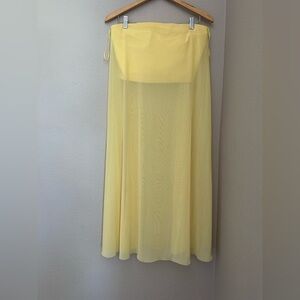 Anthro DOLAN Sheer Mesh Tube Top M yellow,, Rare, Bohemian, Resort Wear, Coastal